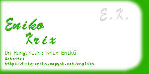 eniko krix business card